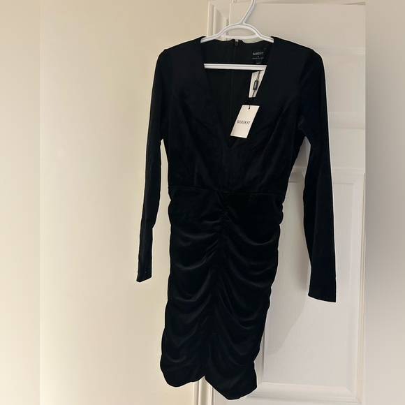 Bardot Black Velvet Mini Dress - Picture 3 of 6